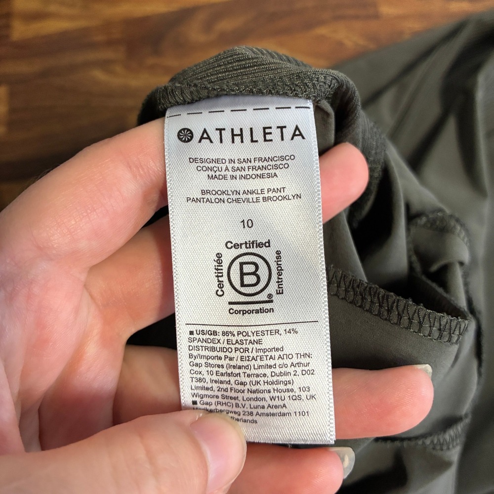 Athleta Womens Brooklyn Mid Rise Ankle Pant 10 Green Athleisure Career Sporty - Picture 12 of 16